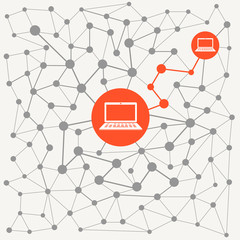 Leinwandbilder - Abstract scheme of modern computer network