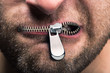 Leinwandbild Motiv Zipped mouth