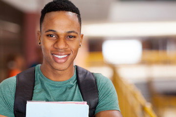 cute afro american university student