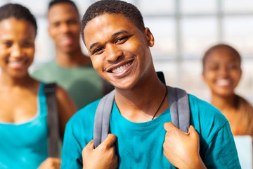 Wall Mural - handsome african american college boy