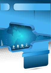 Fototapete - Blue vector abstract background for brochure or website