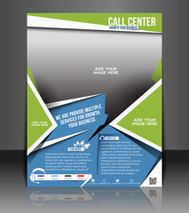 Sticker - vector call center flyer magazine cover