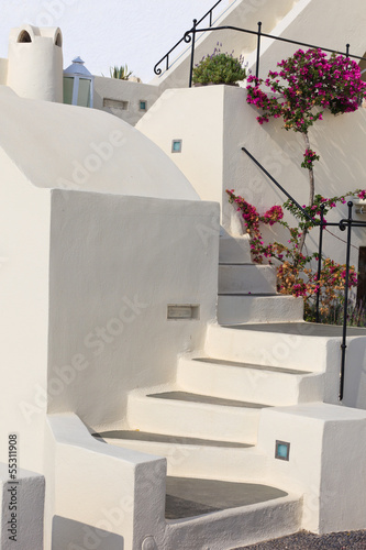Naklejka - mata magnetyczna na lodówkę Stairs in Santorini, Greece