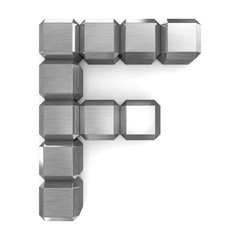 Wall Mural - letter F cubic metal