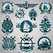 Set of vintage label with a nautical theme