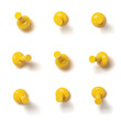 © nikolayn - Set of yellow push pins with different angles isolated