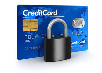 Poster - Credit Card and lock (clipping path included)