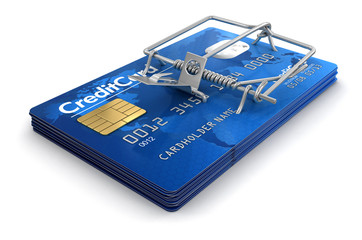 Poster - Mousetrap with Credit Cards (clipping path included)
