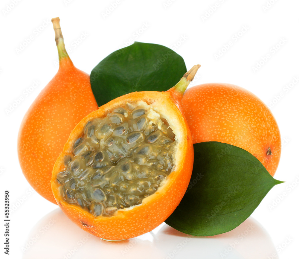 Passion fruits isolated on white