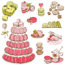 Macaroons And And Dessert Collection - For Design And Scrapbook