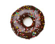 tasty chocolate donut, isolated on white