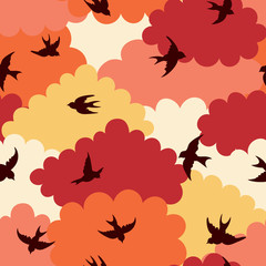 Wall Mural - Clouds seamless pattern