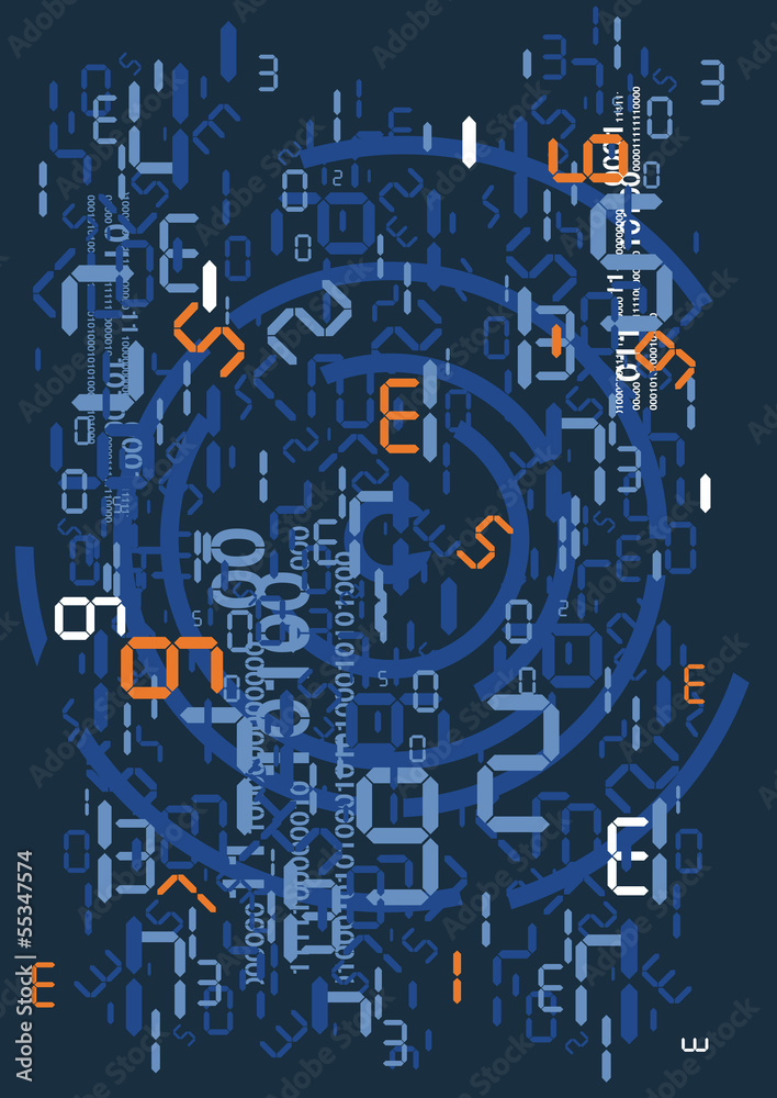 Rain of digital numbers Stock Vector | Adobe Stock