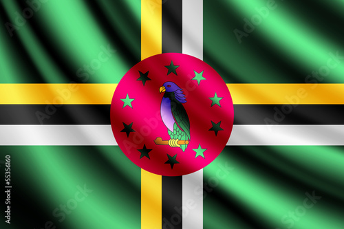 Fototapeta do kuchni Waving flag of Dominica, vector