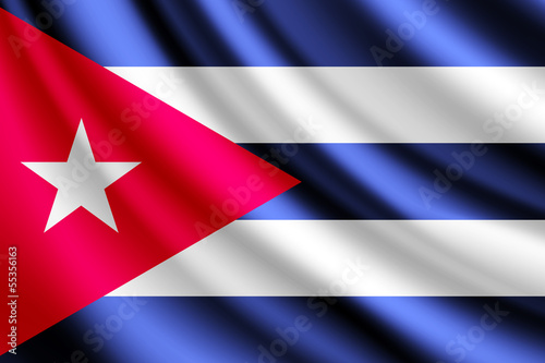 Naklejka - mata magnetyczna na lodówkę Waving flag of Cuba, vector