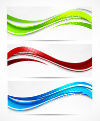 Wall Mural - Set of wavy banners