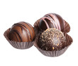 Chocolate candies. Collection of Belgian truffles in wrapper