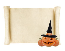 Halloween Background - Scroll With Pumpkin Lantern