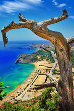 Amazing Greece Series. Rhodes Island, View Of Tsambika Bay