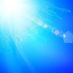 Poster - Abstract blue lights background