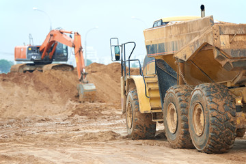 Poster - wheel loader excavator and tipper dumper