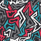 Fototapeta Sport - colored graffiti seamless pattern with grunge effect