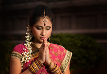Indian Woman Praying Free Stock Photo - Public Domain Pictures