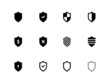 Shield icons on white background.