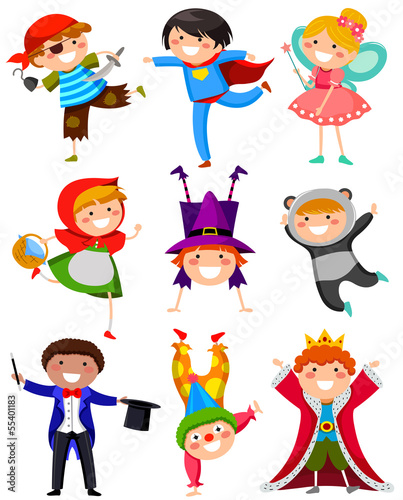 Fototapeta do kuchni kids wearing different costumes