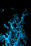 Fototapeta Na ścianę - blue fire on black background