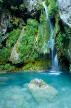 Turquoise Waterfall From Urederra River