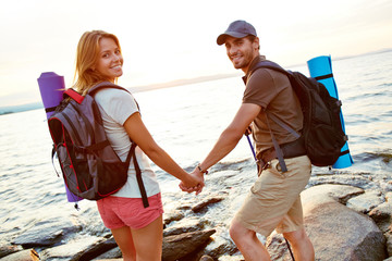 Canvas Print - Pair of hikers