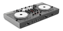 black dj mixer controller isolated on white background