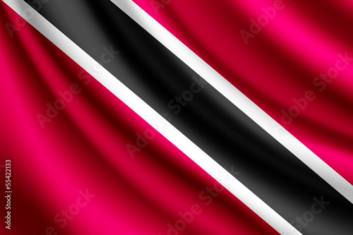 Fototapeta na wymiar Waving flag of Trinidad and Tobago, vector