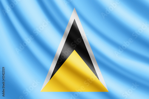Obraz w ramie Waving flag of Saint Lucia, vector