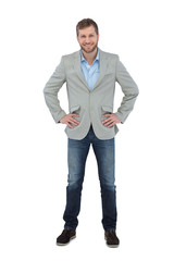 Poster - Stylish man smiling with hands on hips