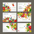 Postcard collection with floral bouquet for your design