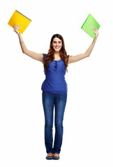 Canvas Print - Standing student woman.