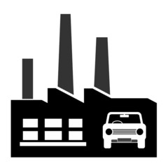 Sticker - Voiture dans une usine