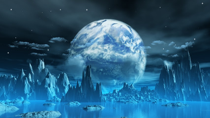 Wall Mural - weird ice planet