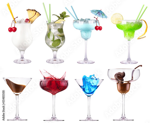 Naklejka dekoracyjna alcoholic cocktails set
