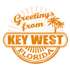 Wall Mural - Greetings from Key West stamp