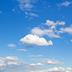 Wall Mural - white clouds in blue sky in summer day