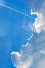 Wall Mural - cloudscape with trace of air plane