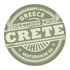 Canvas Print - Stamp with text Greetings from Crete, Greece, vector