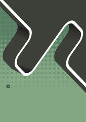Poster - Vector 3D abstract green retro background
