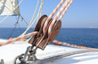 Sailboat winch on a white yacht