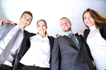 Wall Mural - Business team working together in office close up