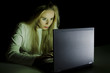 © grufnar - woman working on a computer by night horizontal