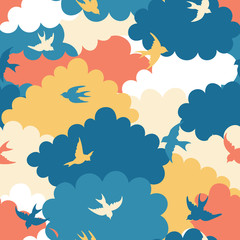 Wall Mural - Clouds seamless pattern